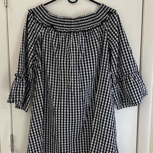 Off the shoulder gingham dress